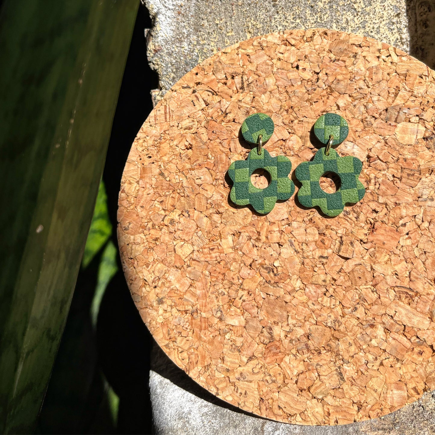Checkered Green Flowers